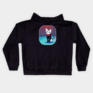 Christmas cyberpunk Kitty Kids Hoodie